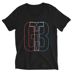 "GT3 Typographic" BC3005 - Unisex Short Sleeve V-Neck T-Shirt - GTDriverShop