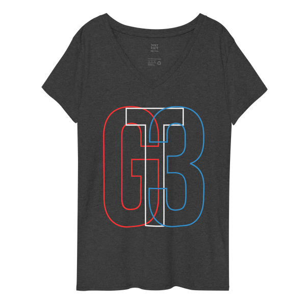 "GT3 Typographic" DT8001 - Women’s Recycled V-Neck T-Shirt - GTDriverShop