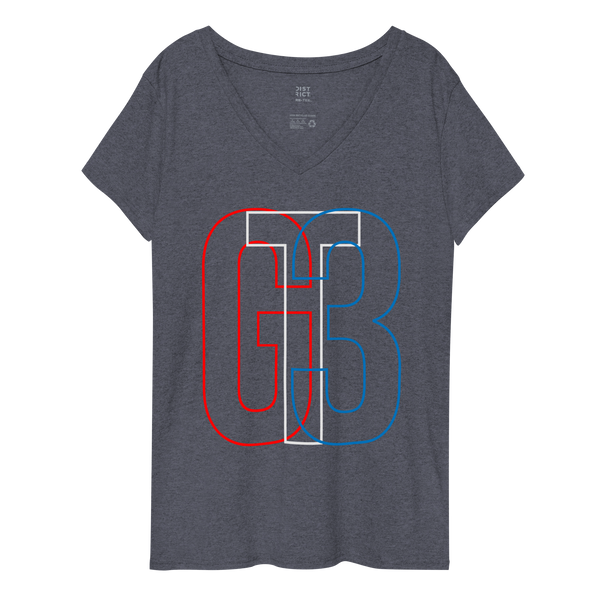 "GT3 Typographic" DT8001 - Women’s Recycled V-Neck T-Shirt - GTDriverShop